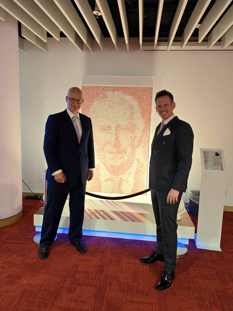 Chair Mark Clayton with HM Ambassador to China Peter Wilson CMG